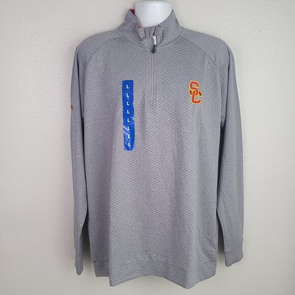 Champions USC TROJANS 1/4 ZIP Pullover Jacket Shirt Multi Sizes - Picture 1 of 12